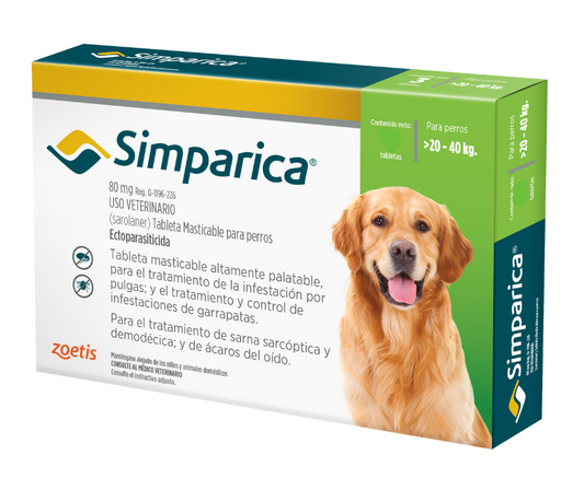 SIMPARICA X 1 TAB (20 A 40 KG)